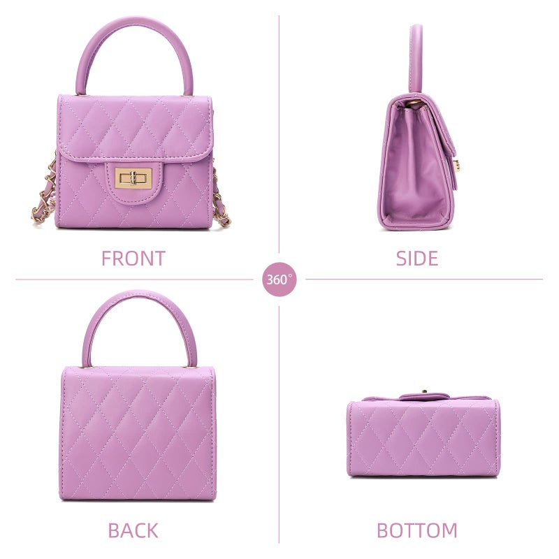 Qiuhome Little Girl Purse Toddler Purse Childrens Purses Little Girls Handbag (Purple) - Image 2